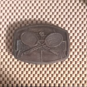 Vintage Tennis Brass Belt Buckle
